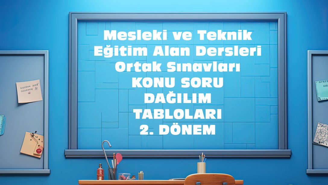 Mesleki ve Teknik Eğitim Alan Dersleri Ortak Sınavları Konu Soru Dağılım Tabloları 2. DÖnem